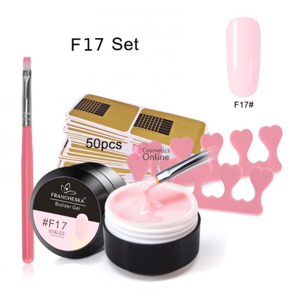 Kit pentru extensii unghii false cu Gel UV/ LED FRANCHESKA de 15 ml - FRA #F17 Camuflaj